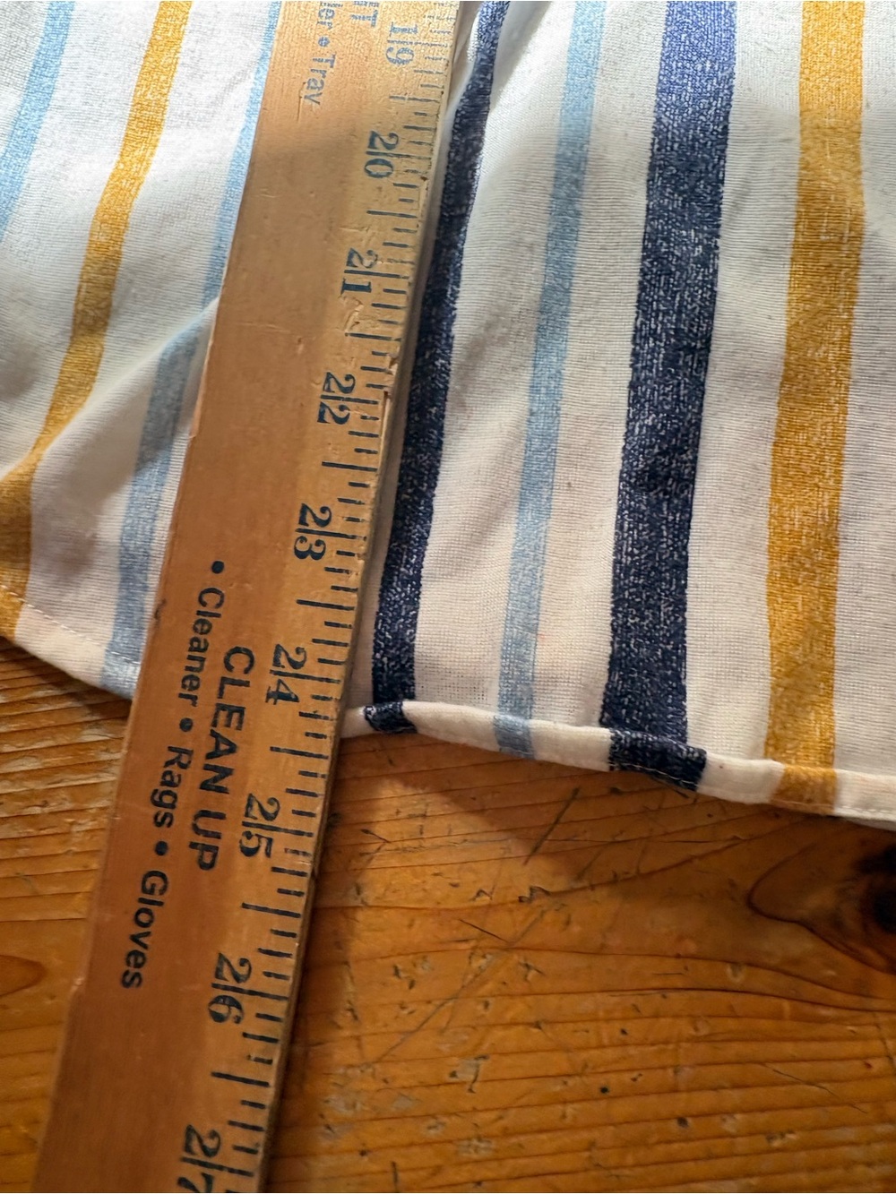 Eden & Olivia Stripe Pullover Blouse White Navy Mustard Split Neck Casual Top S - Picture 11 of 12